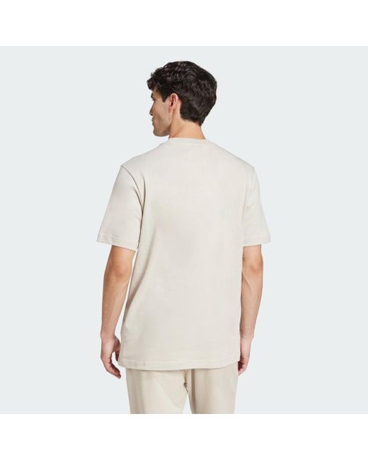 Adidas White Essentials Small Logo Single Jersey T-Shirt for men