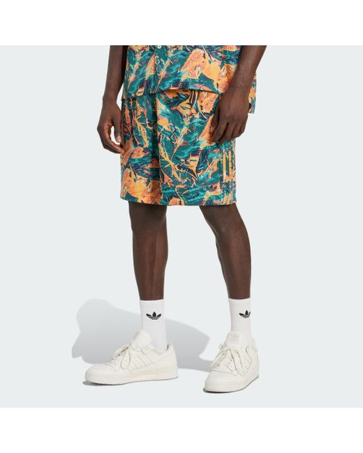 Adidas Green Archive Floral Shorts for men