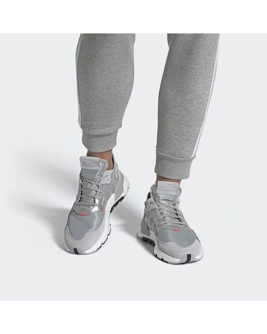 Adidas Synthetic Nite Jogger Shoes In Silver Metallic Lyst