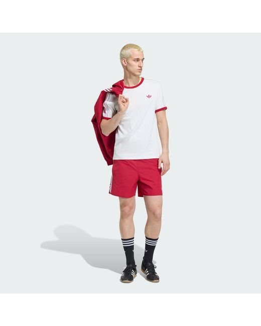 Adidas Originals Red Drop Needle 3-Stripes Tee for men