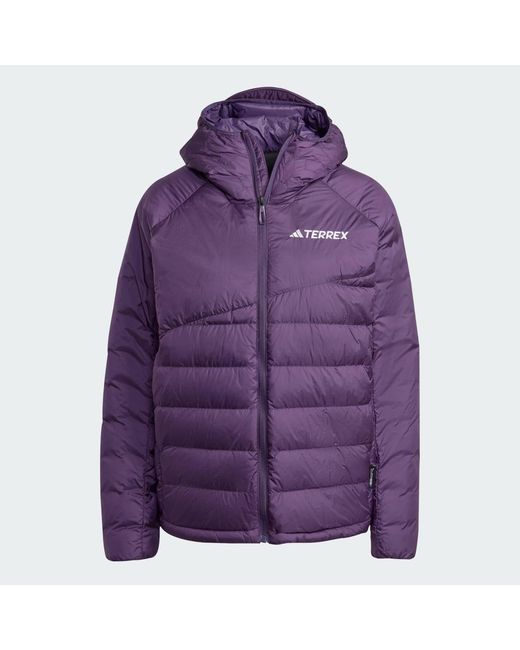 Adidas Purple Terrex Xperior Climawarm+ Down Hooded Jacket
