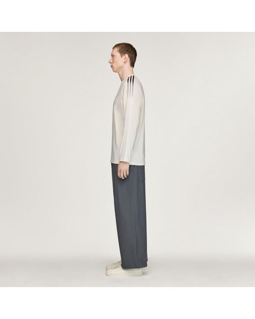 Adidas Natural Y-3 Oversized Gradient Stripes Long Sleeve T-Shirt