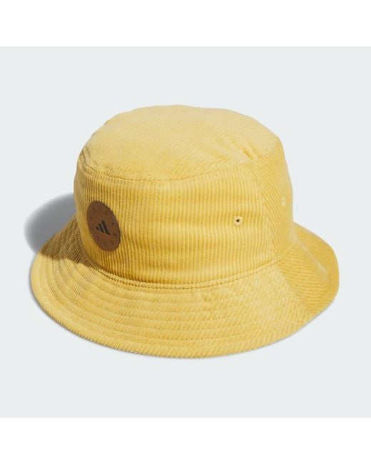 Adidas Yellow Corduroy Bucket Hat