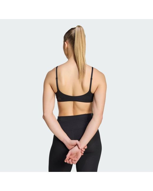 Adidas Blue All Me Light Support Rib Bra