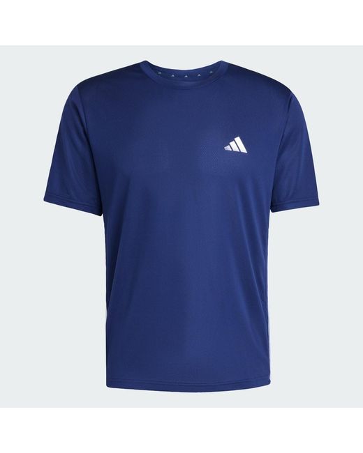 Adidas Blue Workout Essentials Base 3-Stripes T-Shirt for men