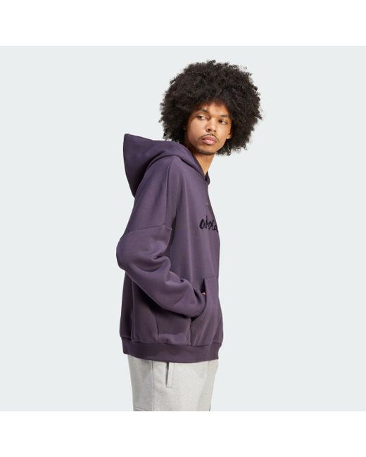 Adidas Purple Appliqué Hoodie for men