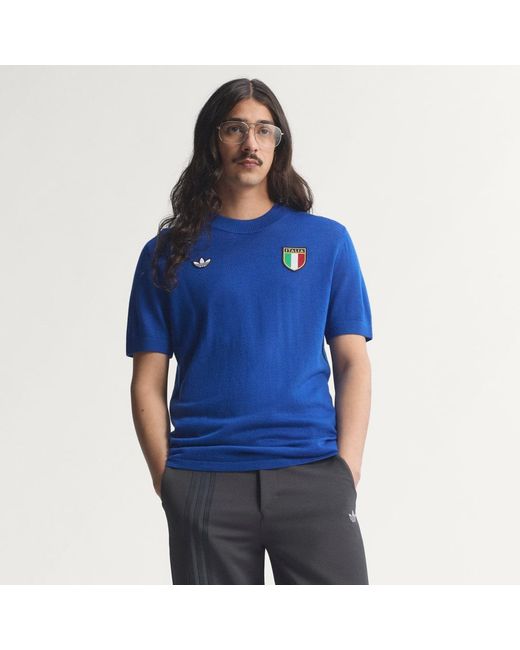 Adidas Blue Italy National Team 1970S Fashion Jersey for men