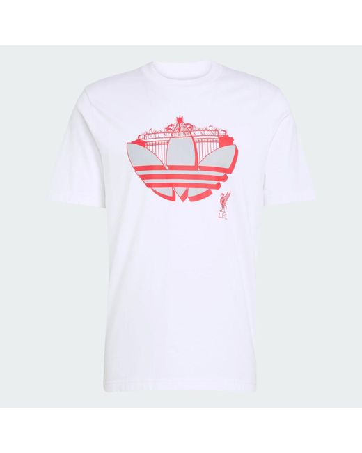 Adidas White Liverpool Fc Seasonal Graphic T-Shirt for men