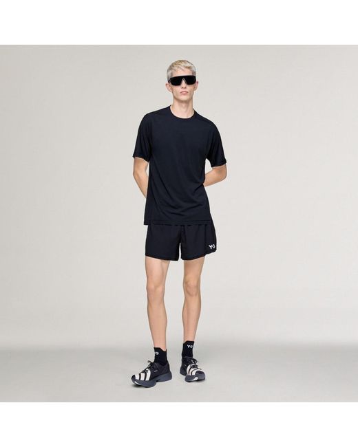 Adidas Blue Y-3 Running Short Sleeve T-Shirt for men