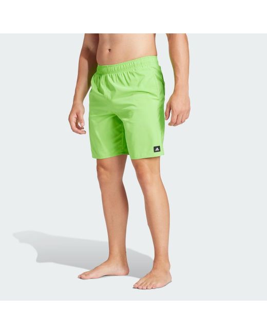 Adidas Green Solid Clx Classic-length Swim Shorts for men
