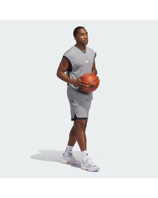 Adidas Gray Basketball All-World Sleeveless Tank Top for men
