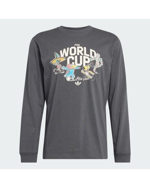 Adidas Gray Fifa World Cup 26 Mascot Long Sleeve T-Shirt for men