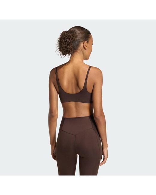 Adidas Brown Optime Essentials Workout Light Support Bra