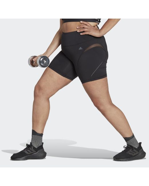 Adidas Black Tlrd Hiit 45 Seconds Training Short Tight (plus Size)