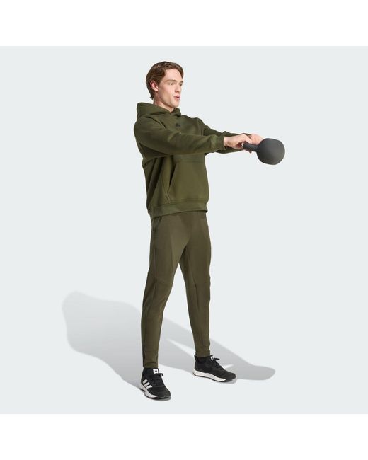 Adidas Green Designed For Training Spaceknit Joggers for men
