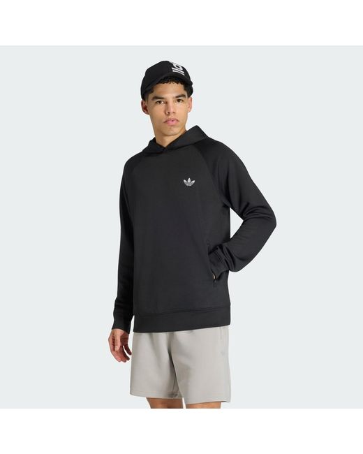 Adidas Black Trefoil Essentials Spacer Hoodie for men