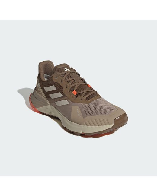Adidas Brown Terrex Soulstride Rain.Rdy Trail Running Shoes for men