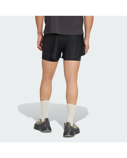 Adidas Black Adi365 H.Koumori Running 2-In-1 Shorts for men