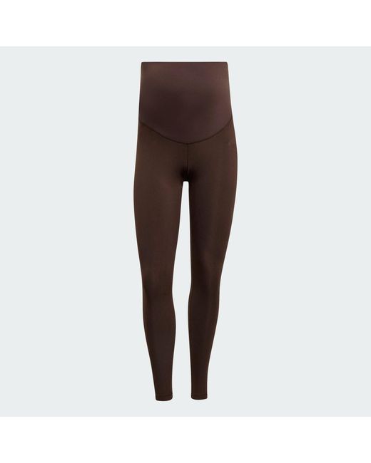 Adidas Brown Optime Essentials Workout Full Length Leggings Maternity