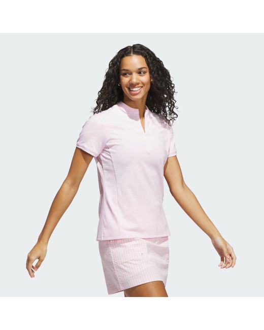 Polo Go-To Jacquard Short Sleeve Adidas de color Pink