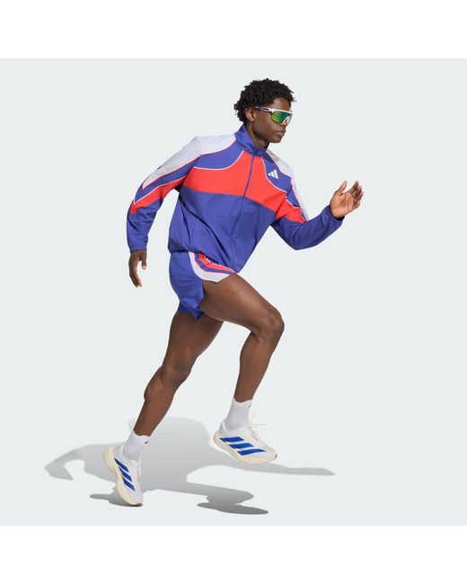 Adidas Red Adizero Archive Running Jacket for men