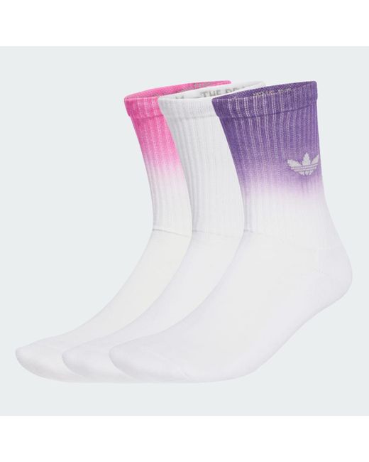 3 Pares De Calcetines Ombre De Caña Alta Adidas de color Purple