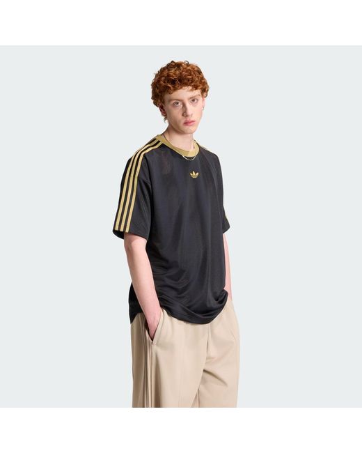 Adidas Black T-Shirt Adidas Adicolor Jacquard Jersey/ Dark Football for men