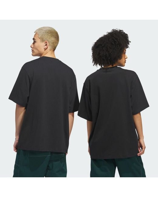 Adidas Black Skateboarding X Mark Gonzales Logo T-Shirt