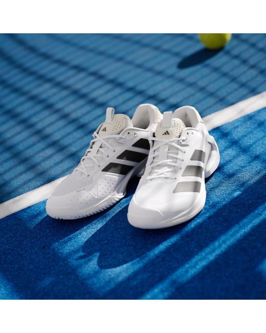 Adidas White Adizero Ubersonic 5 Tennis Shoes for men