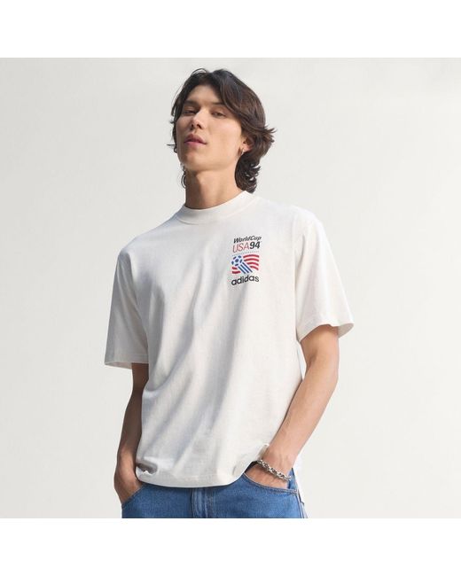 Adidas Blue Graphic T-Shirt for men