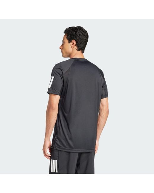 Adidas Gray Club Tennis Climacool 3-Stripes T-Shirt for men