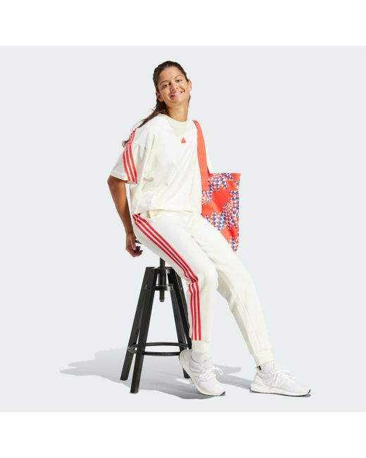 Adidas White Future Icons 3-Stripes Regular Joggers