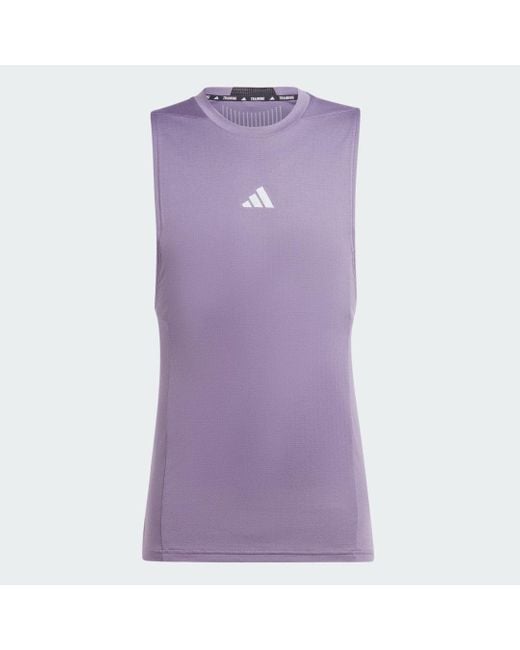 Canotta da allenamento Designed for Training Workout HEAT.RDY di Adidas Originals in Purple da Uomo