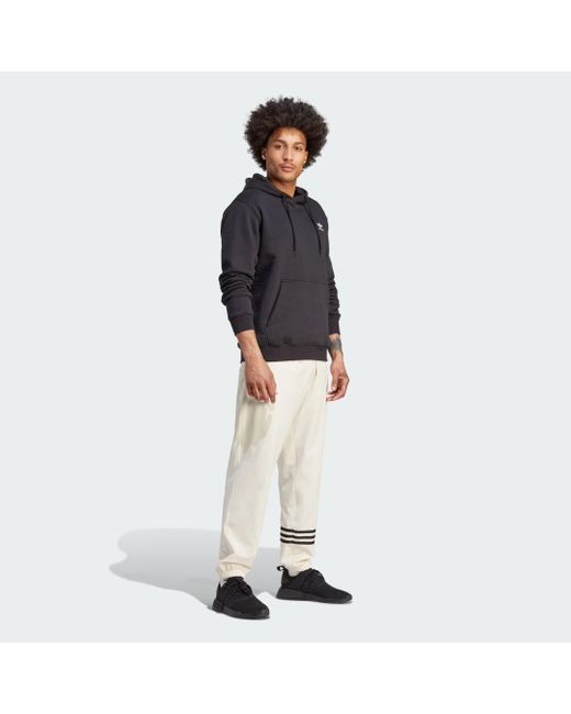 Hoodie Trefoil Essentials di Adidas in Black da Uomo