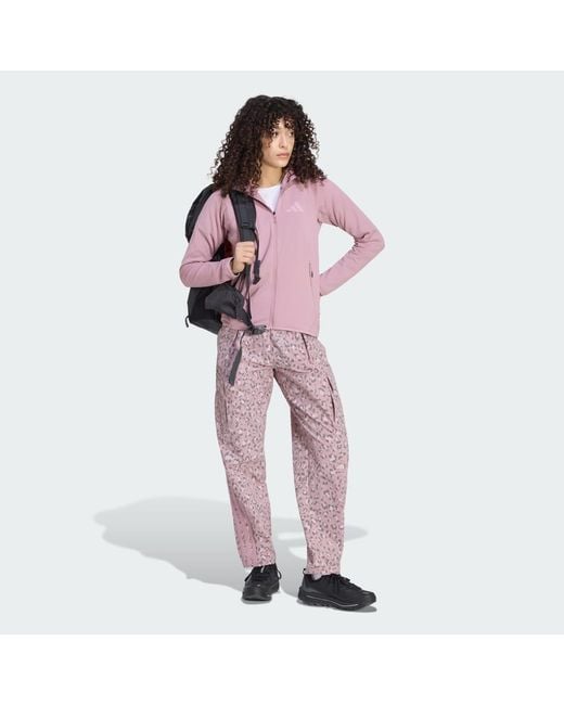 Adidas Pink Terrex Xperior Climawarm+ Ventknit Fleece Hooded Jacket