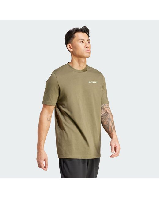 Adidas Green Terrex Graphic Mtn 2.0 T-shirt for men