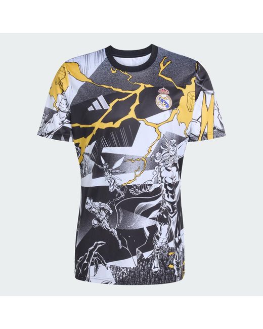 Adidas Gray Football Real Madrid Avengers 25/26 Pre-Match Jersey Jz9018 for men
