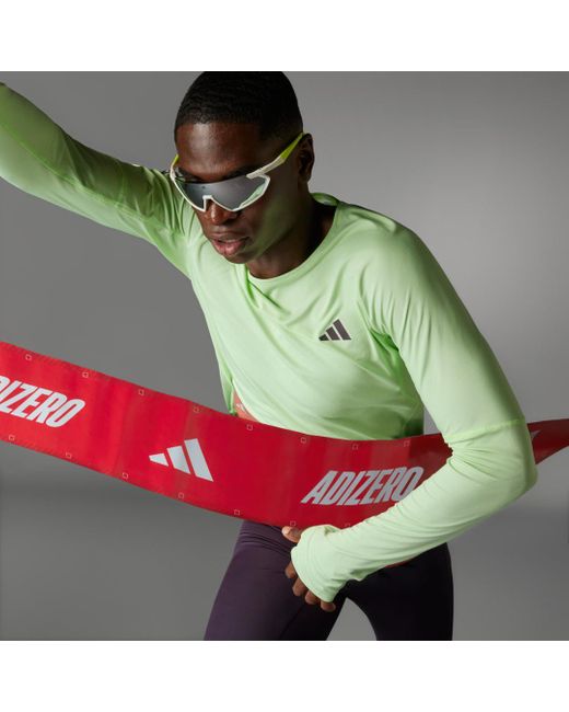 Adidas Green Adizero Running Long Sleeve Long-sleeve Top for men