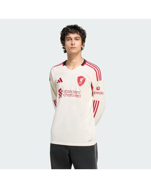 Adidas Red Liverpool Fc 25/26 Long Sleeve Away Jersey for men