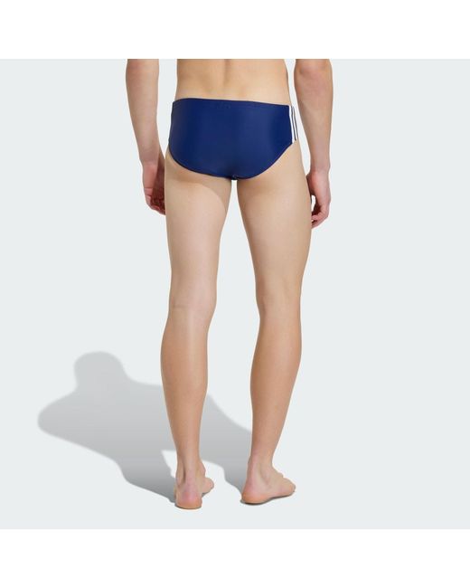 Adidas Blue 3S Swim Trunks for men