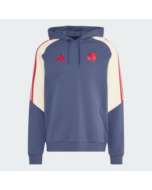 Adidas Blue France Rugby Hoodie for men