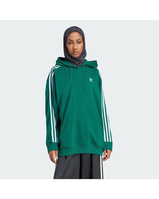 Adidas Green Adicolor 3-stripes Oversized Hoodie