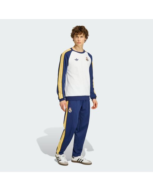 Adidas Blue Real Madrid Originals Crew Sweat Sweatshirt for men
