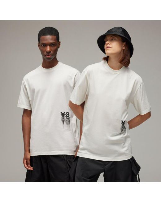 Y-3 Graphic Short Sleeve Tee di Adidas in White