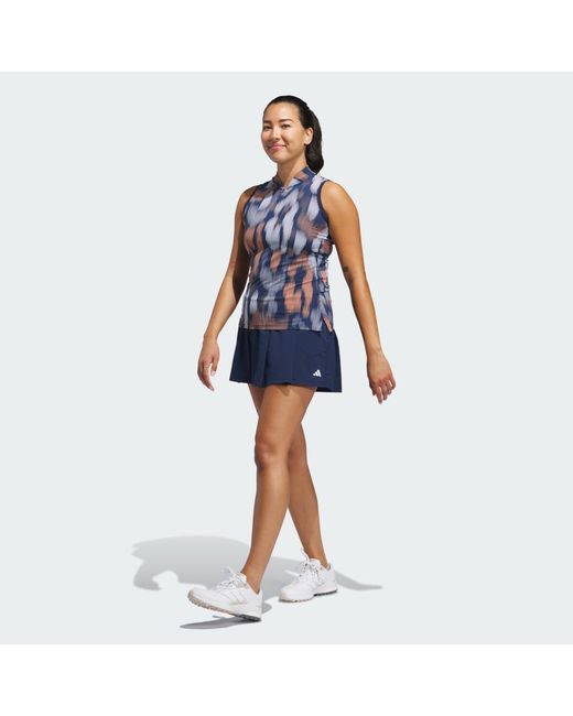 Adidas Blue Ultimate365 Tour Printed Sleeveless Polo