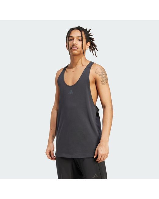 Adidas Blue Primelift Stringer Tank Top for men