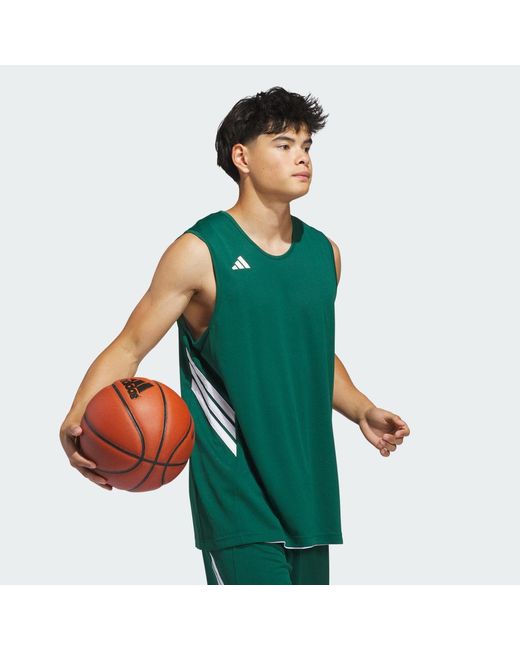 Adidas Green 3G Speed Reversible Basketball Aeroready Jersey for men