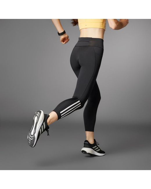 Adidas Gray Dailyrun 3-stripes 7/8 Leggings