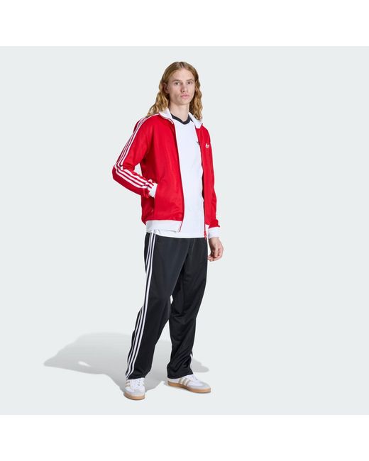 Track Top Iconico di Adidas in Red da Uomo