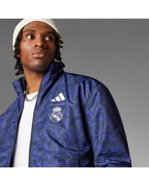 Adidas Blue Real Madrid Anthem Jacket for men